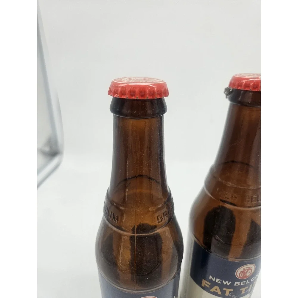 Empty New Belgium FAT TIRE Amber Ale Beer Bottles (2)